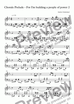 page one of Chorale Prelude - For I'm building a people of power 2