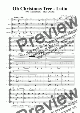 page one of Oh Christmas tree - Latin - (Oh Tannenbaum) - Flute Quartet 