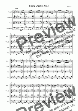 page one of String Quartet No.5