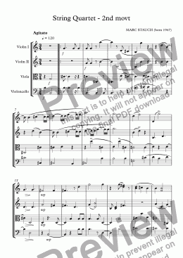 page one of String Quartet - 2nd movt