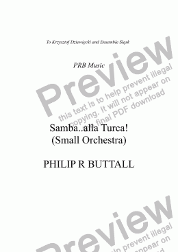 page one of Samba..alla Turca! (Small Orchestra)