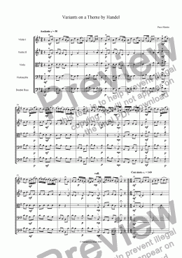page one of Variants on a Theme by Handel