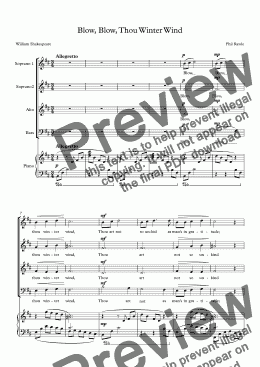 page one of Blow, Blow, Thou Winter Wind - Choir (SSAB)