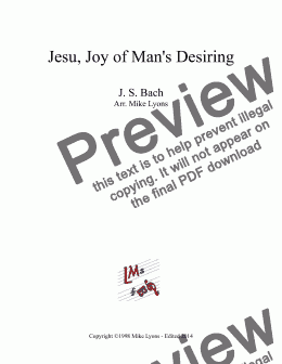 page one of Brass Band - Jesu, Joy of Man's Desiring (8.5 x 11)