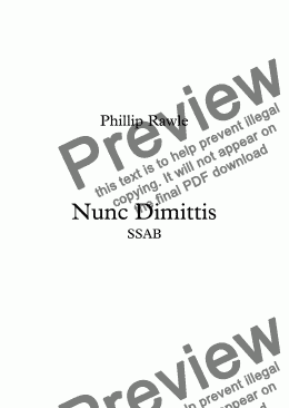 page one of Nunc Dimittis - Choir (SSAB)
