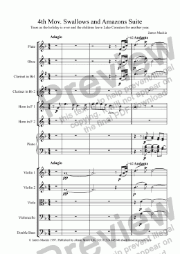 page one of Leaving (4th Mov. Swallows and Amazons Suite) 