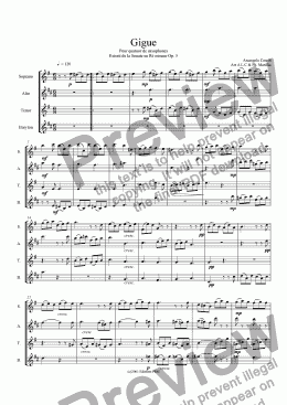 page one of Corelli - Gigue (Sax Quartet)