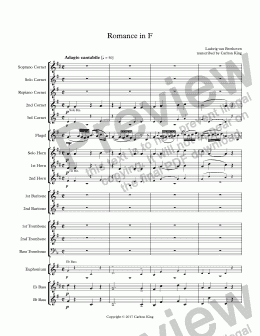 page one of Romance in F (flugel solo)
