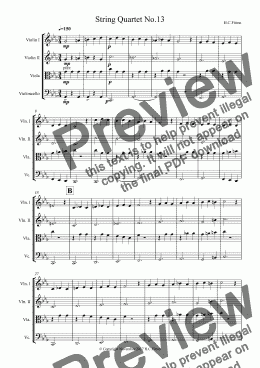 page one of String Quartet No.13