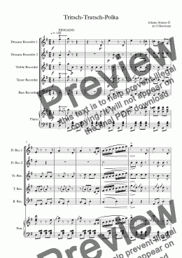page one of JOHANN STRAUSS II - Tritsch-Tratsch-Polka (arr for Recorder Ensemble)