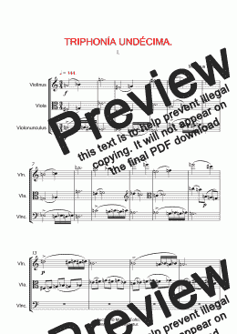 page one of TRIPHONÍA UNDÉCIMA pro violíno, vióla et violonúnculo