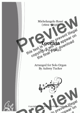 page one of Organ: Toccata in C Major (No.14) - Michelangelo Rossi