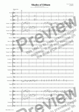 page one of Shades of Eltham - Orchestral Version