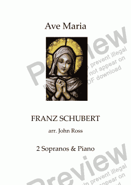 page one of Ave Maria (Schubert) (2 Sopranos, Piano)