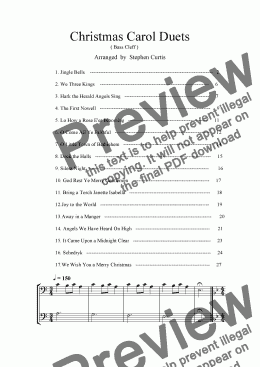 page one of Christmas Carol Duets  - Bass Clef