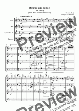 page one of d'Indy - Bouree and rondo for woodwind quartet (Fl. Ob. Cl. Bsn.)
