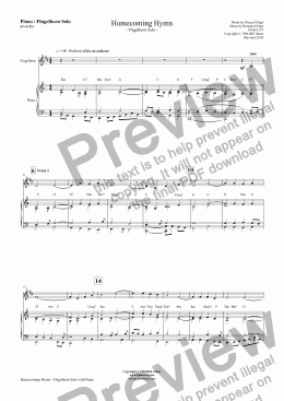 page one of Homecoming Hymn - Flugelhorn Solo with Piano