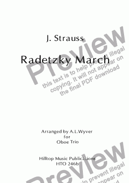 page one of Radetzky March arr. three oboes 