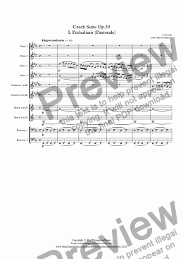page one of Dvorak: Czech Suite Op.39  I. Preludium (Pastorale) - wind dectet