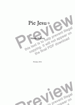 page one of Pie Jesu