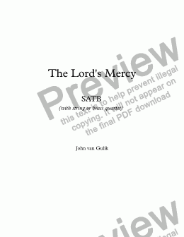 page one of The Lord's Mercy - SATB Choir