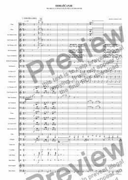 page one of Growing up - Three schetches for trombone and wind orchestra