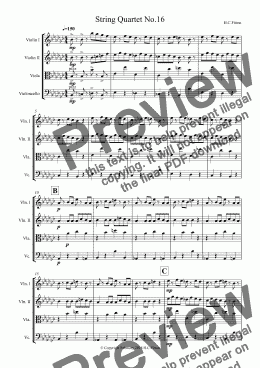 page one of String Quartet No.16