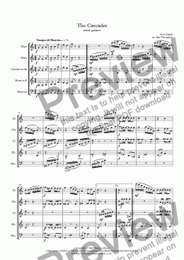 page one of Scott Joplin: The Cascades - wind quntet