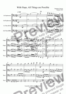 page one of With Hope, All Things are Possible - Tuba Quartet