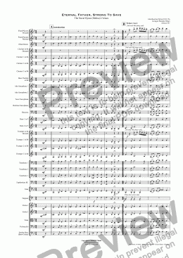 page one of Eternal Father, Strong To Save  -  Concert Band / Orchestra