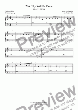 page one of Thy Will Be Done - Really Easy Piano 226
