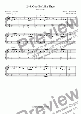 page one of O to Be Like Thee - Really Easy Piano 244