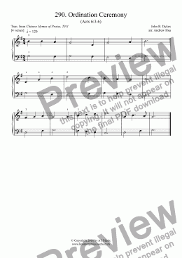 page one of Ordination Ceremony - Really Easy Piano 290