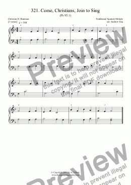 page one of Come, Christians, Join to Sing - Really Easy Piano 321