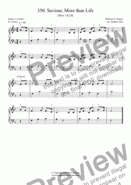 page one of Saviour, More than Life - Really Easy Piano 350