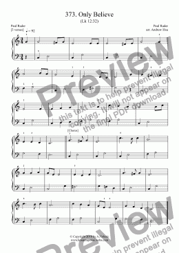 page one of Only Believe - Really Easy Piano 373