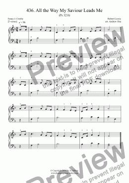 page one of All the Way My Saviour Leads Me - Really Easy Piano 436