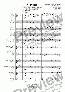 page one of Gavotte (Solo from the Organ Concerto) - Flexible Mixed Woodwind Trio or Mixed Group