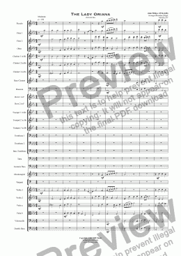 page one of The Lady Oriana - Orchestra