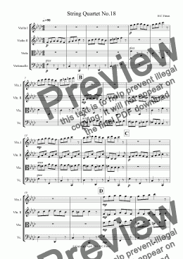 page one of String Quartet No.18