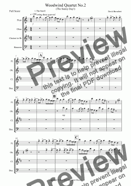 page one of Woodwind Quartet No.2 Op.6 (The Sunny Day!) Movement 1