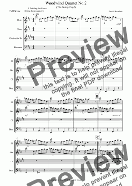 page one of Woodwind Quartet No.2 Op.6 (The Sunny Day!) Movement 3