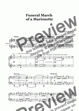 page one of Gounod - Funeral March of a Marionette - piano solo