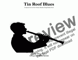 page one of Tin Roof Blues  (Rusty Nail Blues) for Clarinet Quintet ''Jazz for 5 Wind Series''