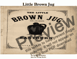 page one of Little Brown Jug for String Orchestra & Drum Set ''Jazz for 5 Strings Series''