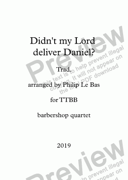 page one of Didn't my Lord deliver Daniel?