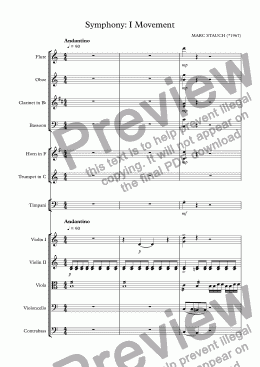 page one of Symphony: I Movement