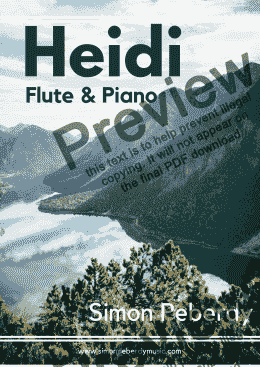page one of Heidi for flute and piano by Simon Peberdy