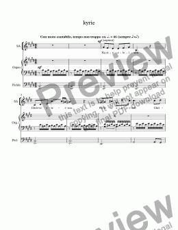 page one of missa brevis "theophilus" - kyrie  (choir SATB + keyboard)