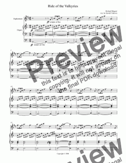 page one of Ride of the Valkyries for Euphonium Solo